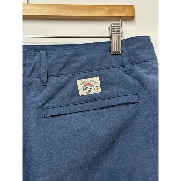 Faherty All Day Shorts Mens 32 Blue Casual Stretch Drawstring Pocket Summer - Picture 6 of 14